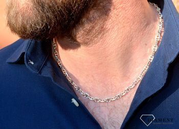 Łańcuszek srebrny 925 męski splot gucci 5 mm DIA-LAN-5533-925. Srebrny łańcuszek. Męski łańcuch na szyję srebrny gucci (2).JPG